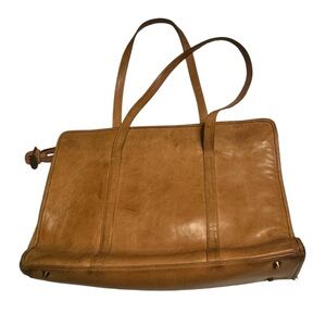 Vintage Tan Genuine Leather Aged Distressed Albi Attaché Business Purse Bag